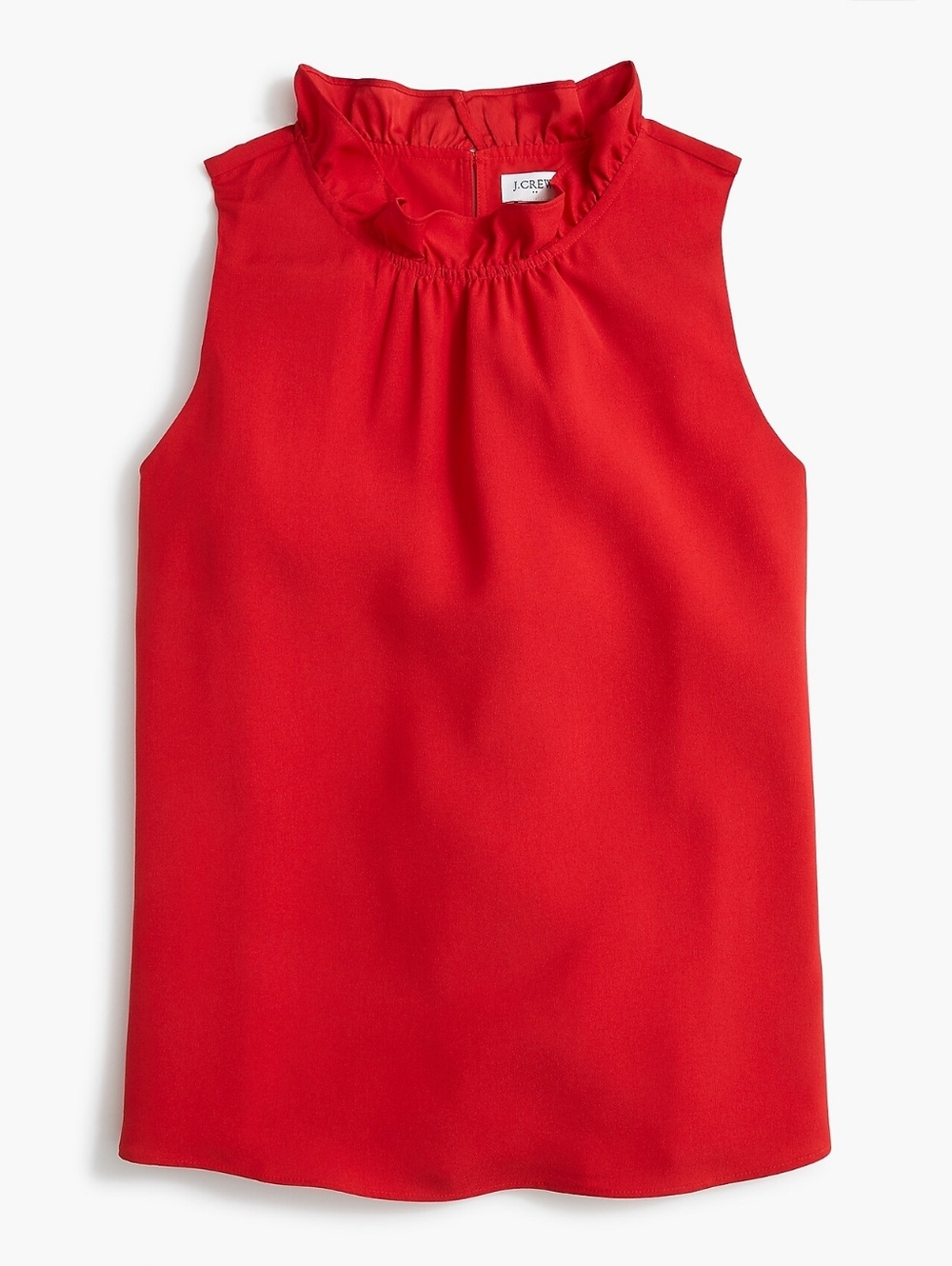 J. Crew Factory Ruffleneck Satin Crepe Top